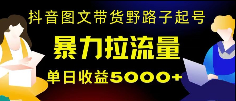 抖音图文带货暴力起号，单日收益5000+，野路子玩法，简单易上手，一部手机即可【揭秘】 - 搞薯条网-搞薯条网