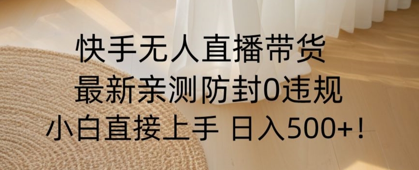 快手无人直播带货从0-1落地教学，最新防封0粉开播，小白可上手日入500+【揭秘】 - 搞薯条网-搞薯条网