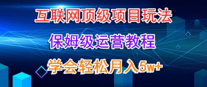 互联网顶级项目玩法，保姆级运营教程，学完轻松月入5万 - 搞薯条网-搞薯条网