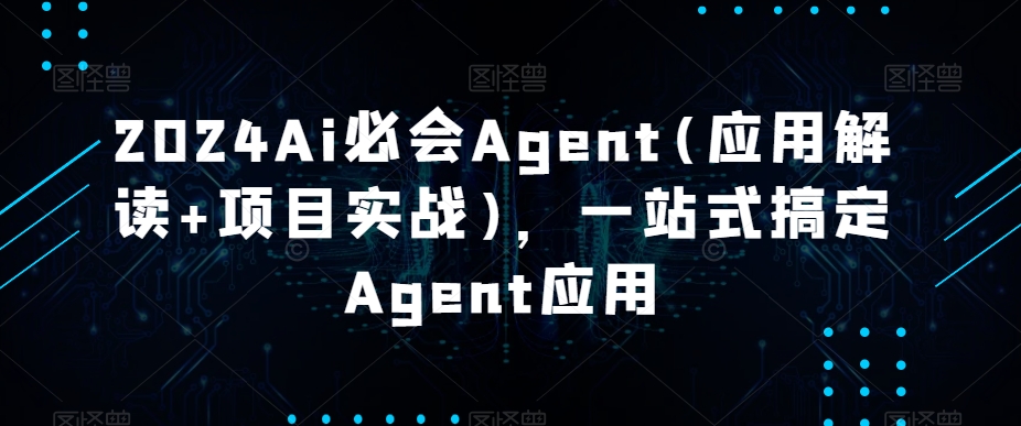 2024Ai必会Agent(应用解读+项目实战)，一站式搞定Agent应用 - 搞薯条网-搞薯条网