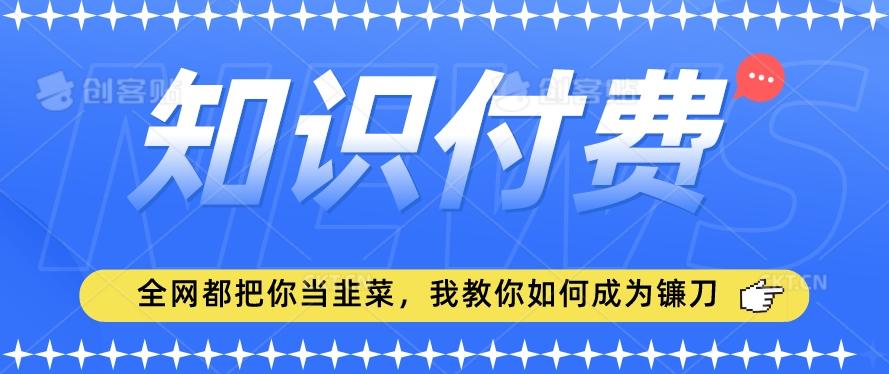 2024最新知识付费项目，小白也能轻松入局，全网都在教你做项目，我教你做镰刀【揭秘】 - 搞薯条网-搞薯条网