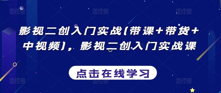 影视二创入门实战(带课+带货+中视频)，影视二创入门实战课 - 搞薯条网-搞薯条网