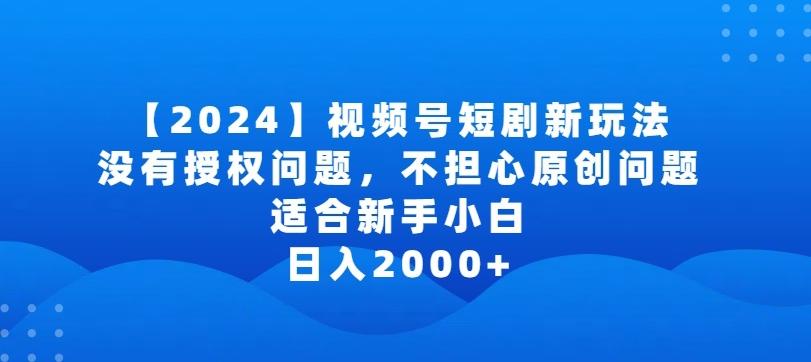 2024视频号短剧玩法，没有授权问题，不担心原创问题，适合新手小白，日入2000+【揭秘】 - 搞薯条网-搞薯条网