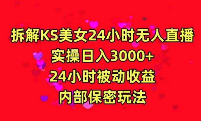 利用快手24小时无人美女直播，实操日入3000，24小时被动收益，内部保密玩法【揭秘】 - 搞薯条网-搞薯条网