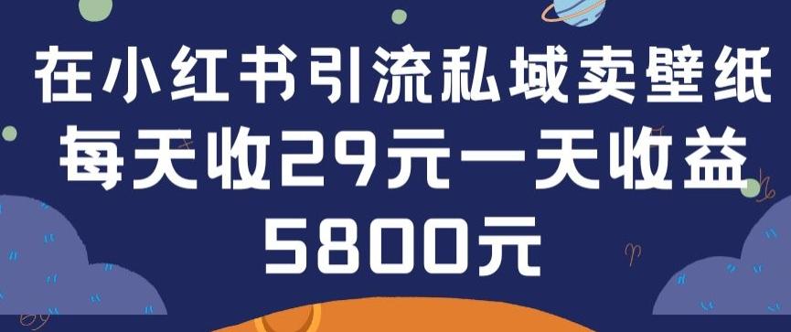 在小红书引流私域卖壁纸每张29元单日最高卖出200张(0-1搭建教程)【揭秘】 - 搞薯条网-搞薯条网