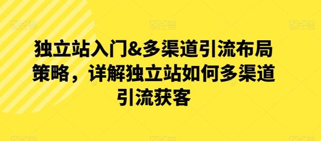 独立站入门&多渠道引流布局策略，详解独立站如何多渠道引流获客 - 搞薯条网-搞薯条网