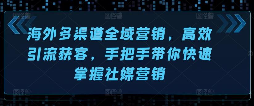 海外多渠道全域营销，高效引流获客，手把手带你快速掌握社媒营销 - 搞薯条网-搞薯条网