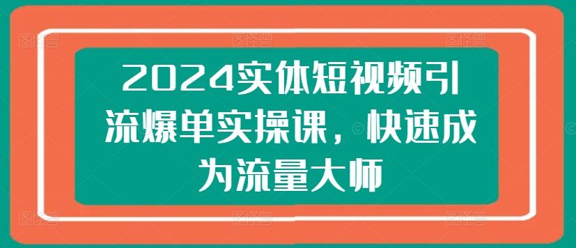 2024实体短视频引流爆单实操课，快速成为流量大师 - 搞薯条网-搞薯条网