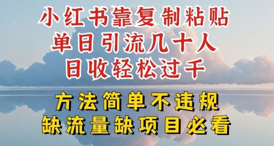 小红书靠复制粘贴单日引流几十人目收轻松过千，方法简单不违规【揭秘】 - 搞薯条网-搞薯条网