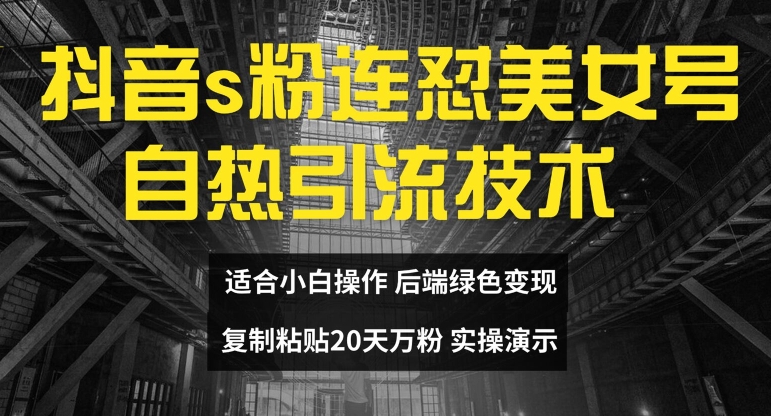 抖音s粉连怼美女号自热引流技术复制粘贴，20天万粉账号，无需实名制，矩阵操作【揭秘】 - 搞薯条网-搞薯条网