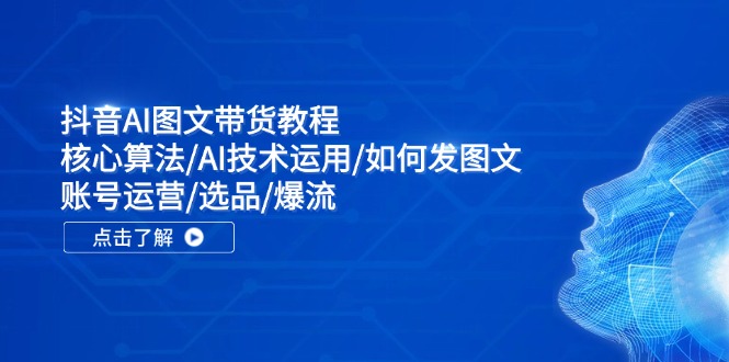 抖音AI图文带货教程：核心算法/AI技术运用/如何发图文/账号运营/选品/爆流 - 搞薯条网-搞薯条网