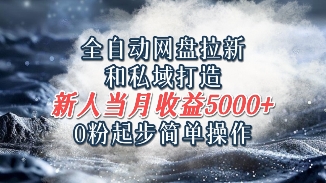 全自动网盘拉新和私域打造，0粉起步简单操作，新人入门当月收益5000以上 - 搞薯条网-搞薯条网