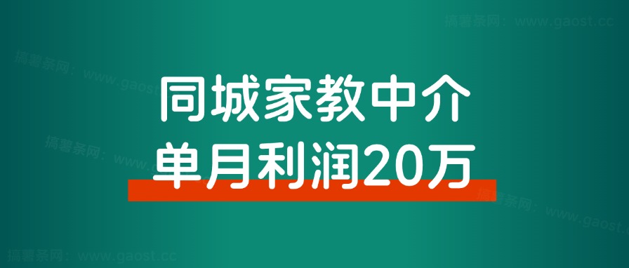 同城信息流：家教中介单月利润20万，我们做对了什么？ - 搞薯条网-搞薯条网