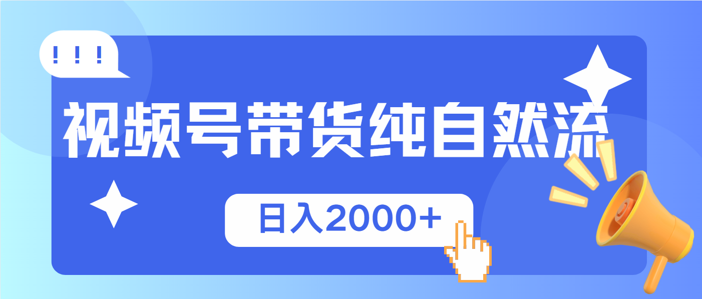 视频号带货，纯自然流，起号简单，爆率高轻松日入2000+ - 搞薯条网-搞薯条网