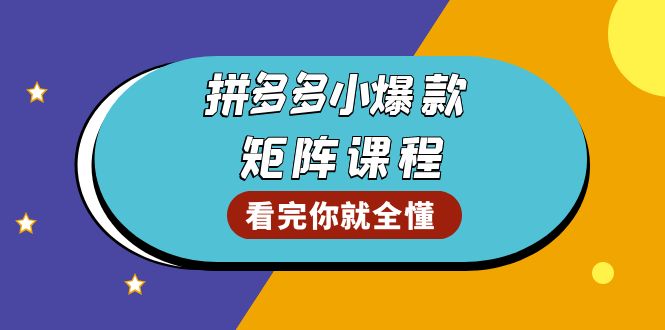 拼多多爆款矩阵课程：教你测出店铺爆款，优化销量，提升GMV，打造爆款群 - 搞薯条网-搞薯条网