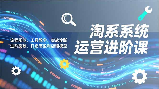 淘系系统运营进阶课2.0,流程规范、工具教学、实战诊断,进阶突破,打造高盈利店铺模型-搞薯条网