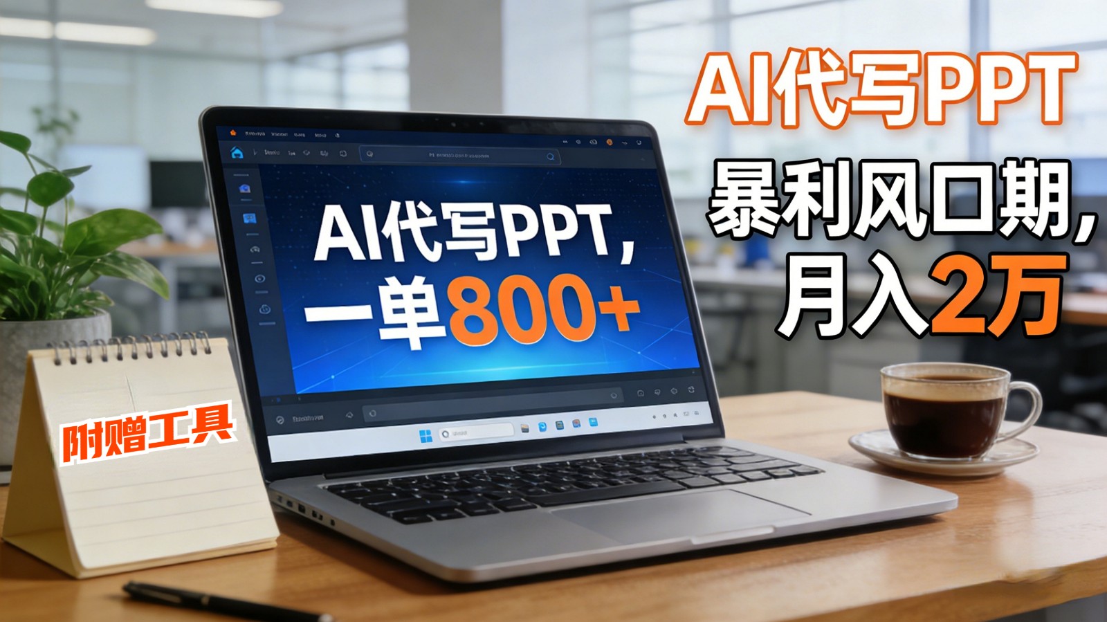 AI 代写做 PPT!一单狂赚 800+,风口期月入 2 万(工具 + 提示词直接送)-搞薯条网