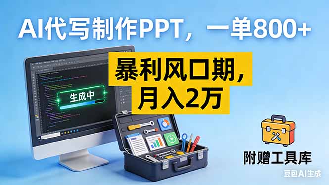 AI代写制作PPT,一单800+, 暴利风口期,月入2万【附工具】-搞薯条网