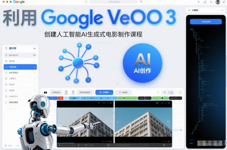 利l用Google Veo 3创建人工智能AI生成式电影制作课程,使用人工智能的力量创建令人惊叹的视频-搞薯条网