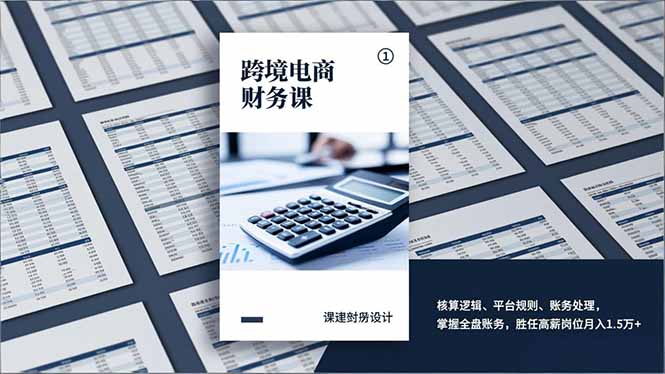 跨境电商财务课,核算逻辑、平台规则、账务处理,掌握全盘账务,胜任高薪岗位月入1.5万+-搞薯条网