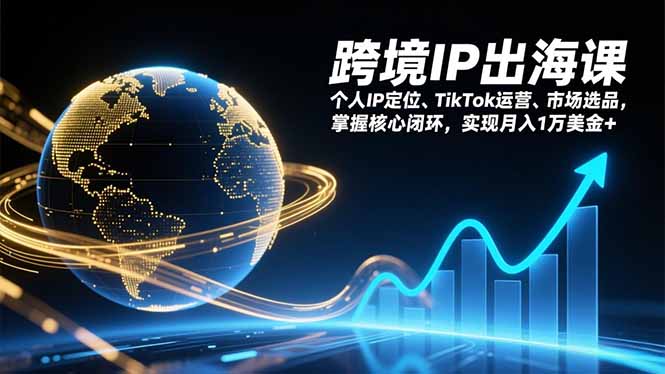 跨境IP出海课,个人IP定位、TikTok运营、市场选品,掌握核心闭环,实现月入1万美金+-搞薯条网