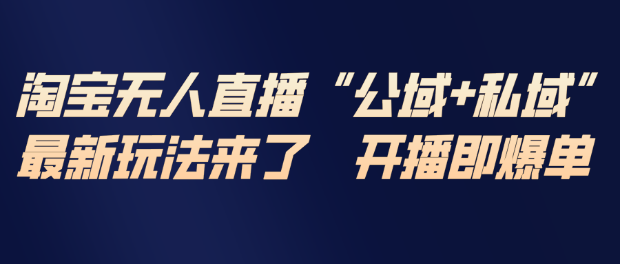 淘宝无人直播最新玩法,包含私域和公域两种玩法-搞薯条网