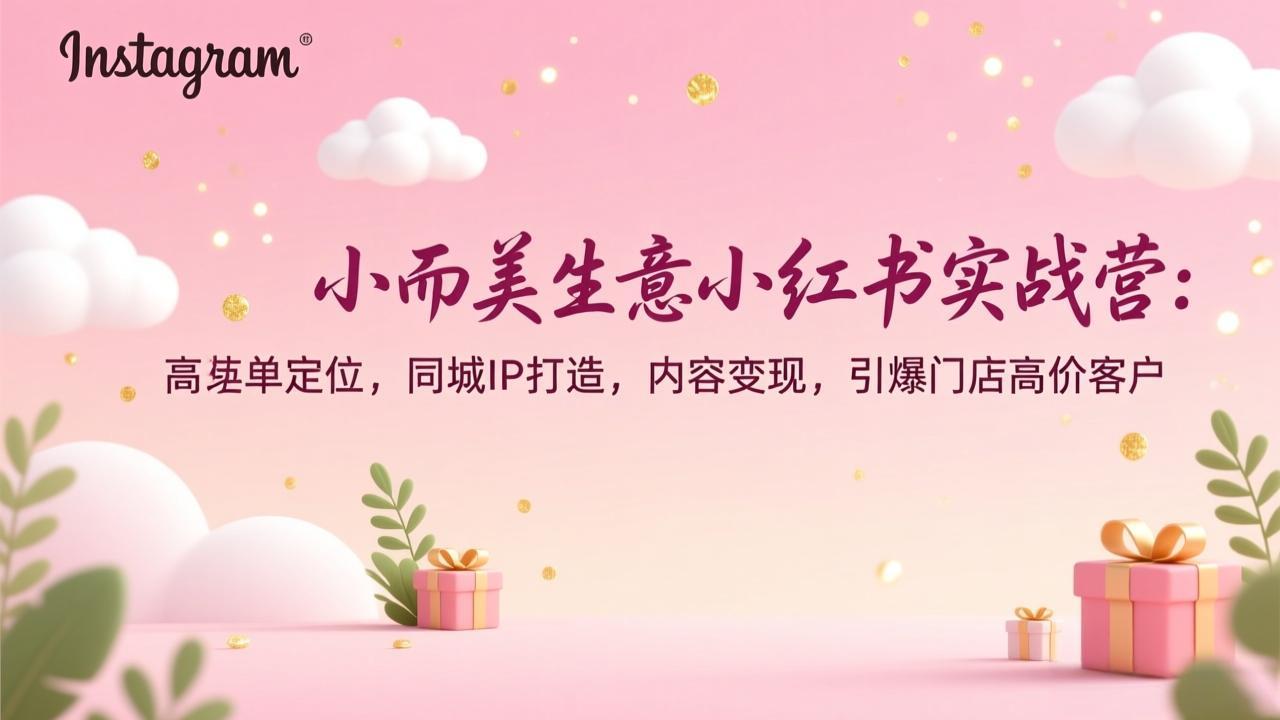 小而美生意小红书实战营:高客单定位,同城IP打造,内容变现,引爆门店高价客户-搞薯条网