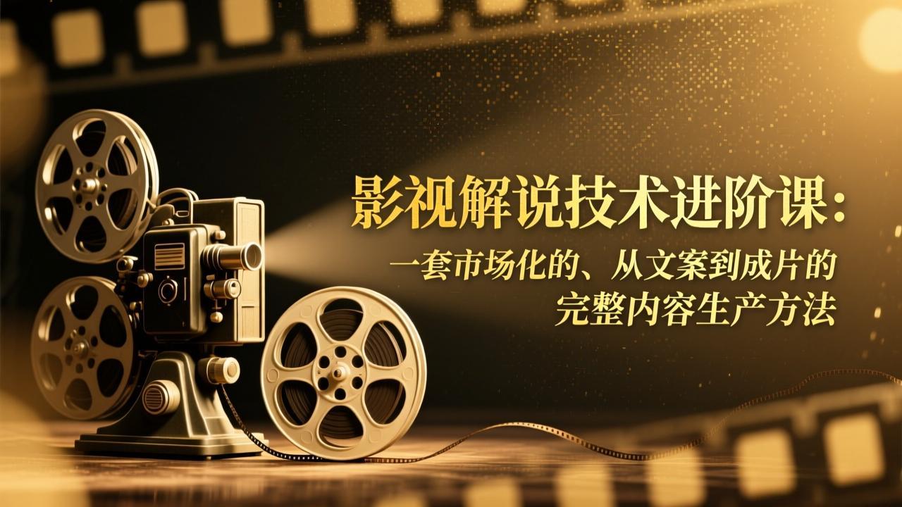 影视解说技术进阶课:一套市场化的、从文案到成片的完整内容生产方法-搞薯条网