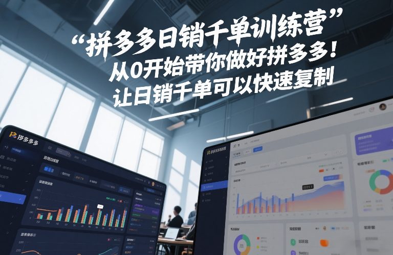 拼多多日销千单训练营,从0开始带你做好拼多多,让日销千单可以快速复制(更新26年1月)-搞薯条网