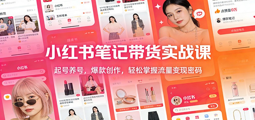 小红书笔记带货实战课:起号养号,爆款创作,轻松掌握流量变现密码-搞薯条网