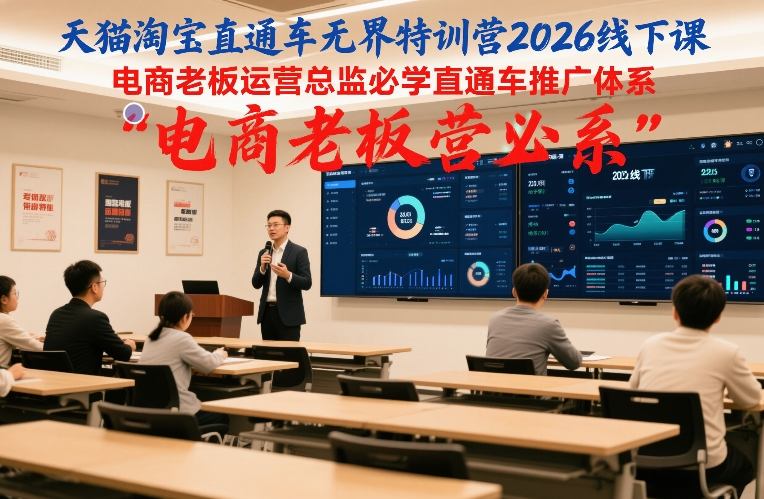 天猫淘宝直通车无界特训营2026线下课,电商老板运营总监必学直通车推广体系-搞薯条网