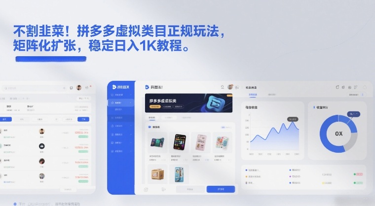 不割韭菜!拼多多虚拟类目正规玩法,矩阵化扩张,稳定日入1K教程【揭秘】-搞薯条网