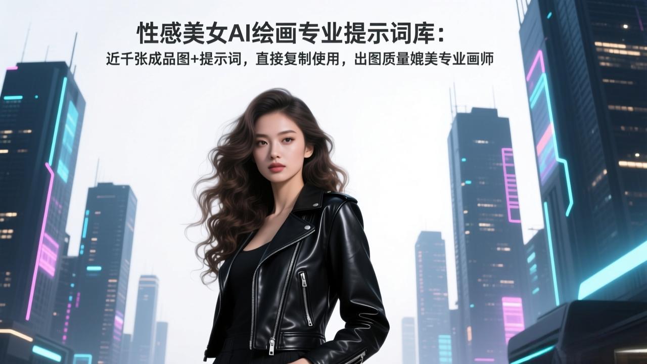 性感美女AI绘画专业提示词库:近千张成品图+提示词,直接复制使用,出图质量媲美专业画师-搞薯条网