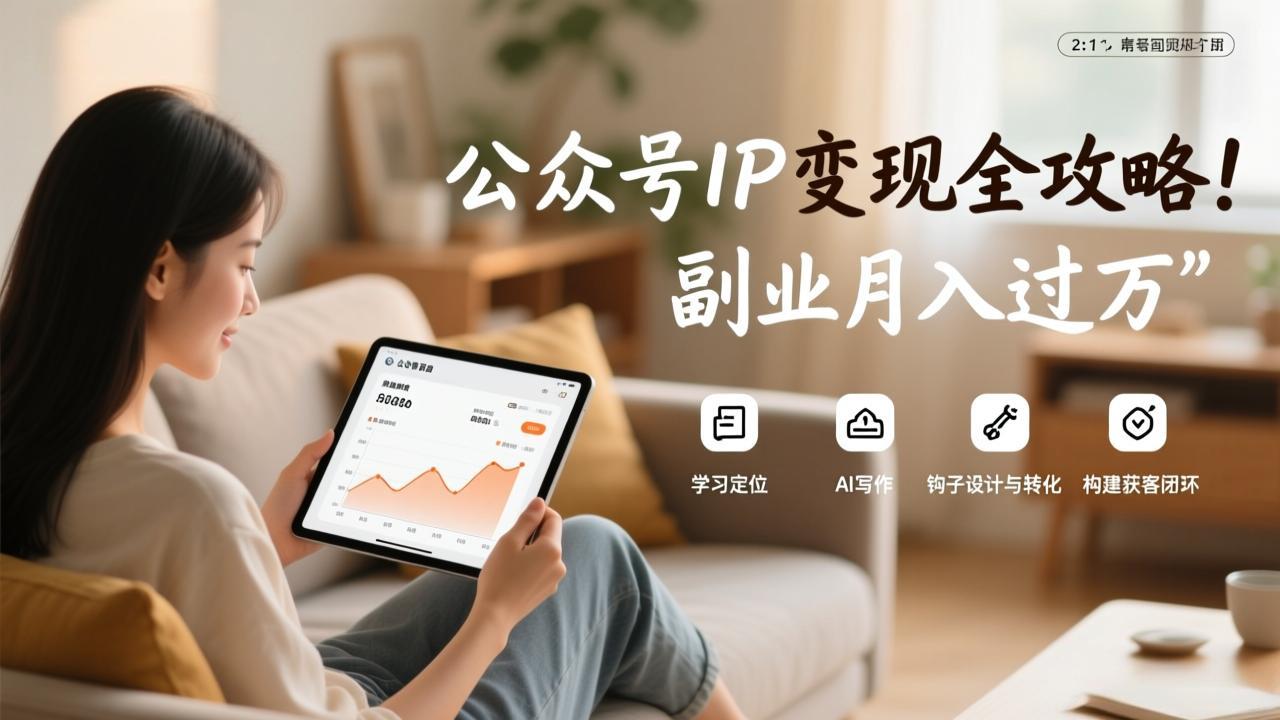 公众号IP变现全攻略,学习定位、AI写作、钩子设计与转化,构建获客闭环,副业月入过万-搞薯条网