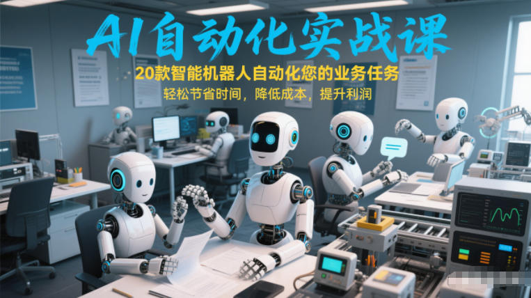 AI自动化实战课:20款智能机器人自动化您的业务任务,轻松节省时间,降低成本,提升利润-搞薯条网