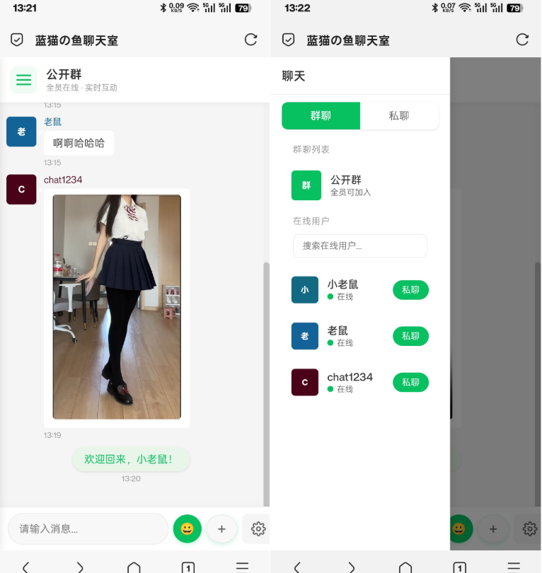 PHP实时消息聊天室源码 聊天APP源码 H5网页聊天室 PHP+WebSocket-搞薯条网