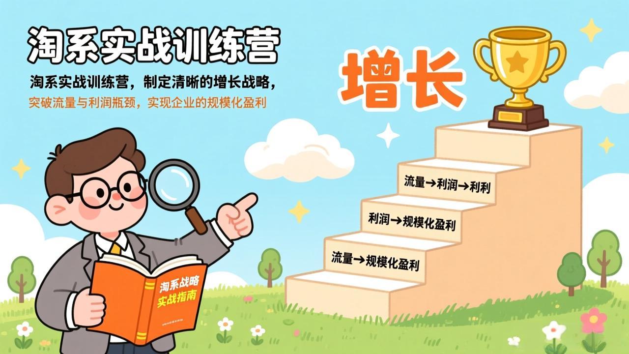 淘系实战训练营,制定清晰的增长战略,突破流量与利润瓶颈,实现企业的规模化盈利-搞薯条网