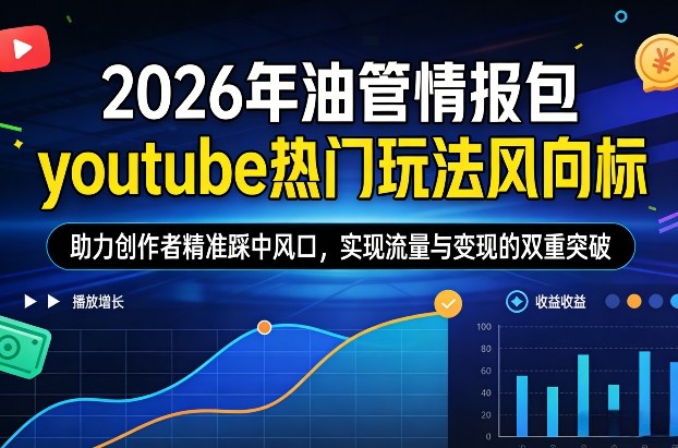 2026年油管情报包,youtube热门玩法风向标,助力创作者精准踩中风口,实现流量与变现的双重突破-搞薯条网