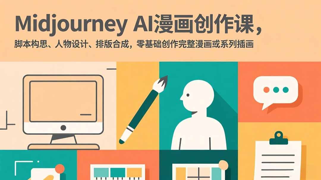 Midjourney AI漫画创作课,脚本构思、人物设计、排版合成,零基础创作完整漫画或系列插画-搞薯条网