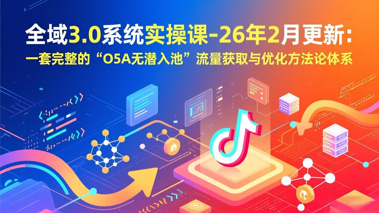 全域3.0系统实操课-26年2月更新:一套完整的“O5A无潜入池”流量获取与优化方法论体系-搞薯条网