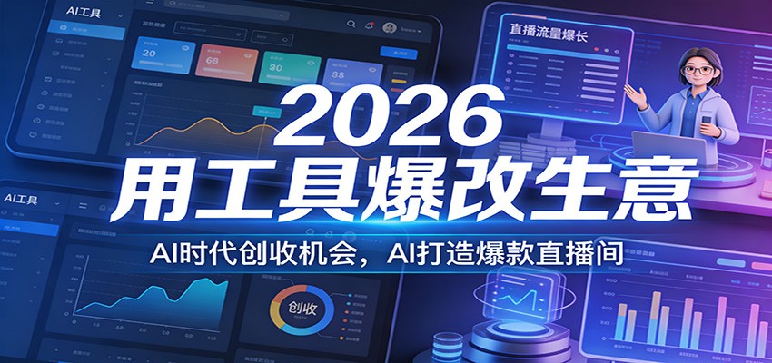 2026用工具爆改生意,AI时代创收机会,AI打造爆款直播间-搞薯条网