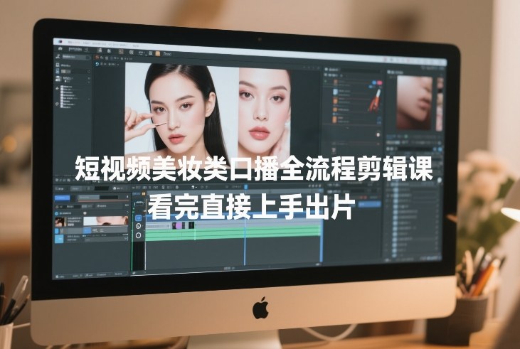 短视频美妆类口播全流程剪辑课,看完直接上手出片-搞薯条网