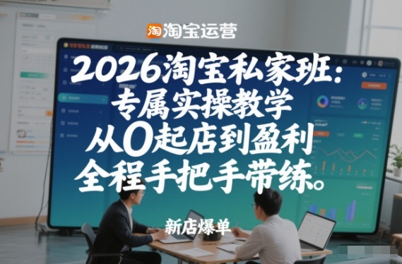 2026淘宝私家班:专属实操教学,从0起店到盈利,全程手把手带练(更新)-搞薯条网