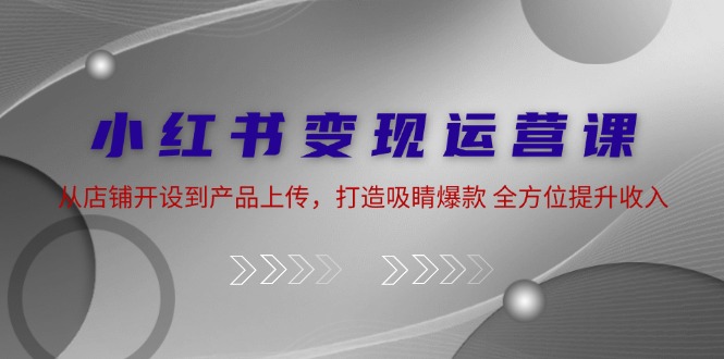 小红书变现运营课：从店铺开设到产品上传，打造吸睛爆款 全方位提升收入 - 搞薯条网-搞薯条网