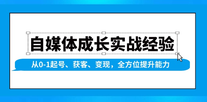 自媒体成长实战经验，从0-1起号、获客、变现，全方位提升能力 - 搞薯条网-搞薯条网