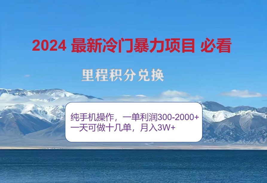 2024惊爆冷门暴利，里程积分最新玩法，高爆发期，一单300+—2000+ - 搞薯条网-搞薯条网