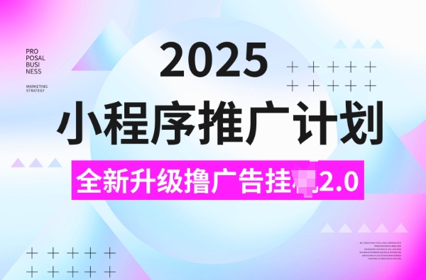 2025小程序推广计划，撸广告挂JI3.0玩法，日均5张【揭秘】 - 搞薯条网-搞薯条网