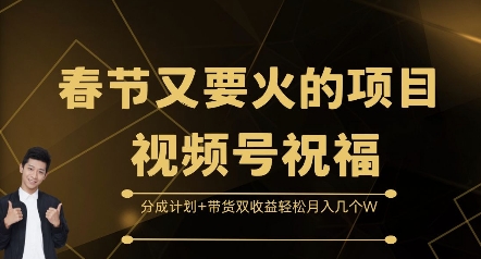 春节又要火的项目视频号祝福，分成计划+带货双收益，轻松月入几个W【揭秘】 - 搞薯条网-搞薯条网