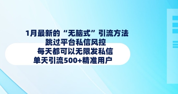 1月最新的无脑式引流方法，跳过平台私信风控，每天都可以无限发私信，单天引流500+精准用户 - 搞薯条网-搞薯条网