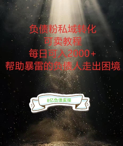 负债粉掘金计划，帮助负债者解决问题，债务规划，债务重组，最好的变现方式【揭秘】 - 搞薯条网-搞薯条网